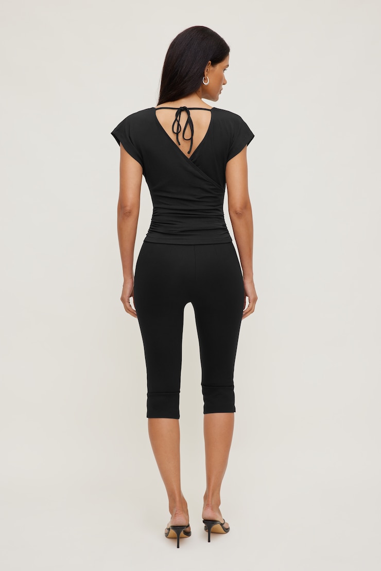 Flutter Sleeve Top Jet Black large
