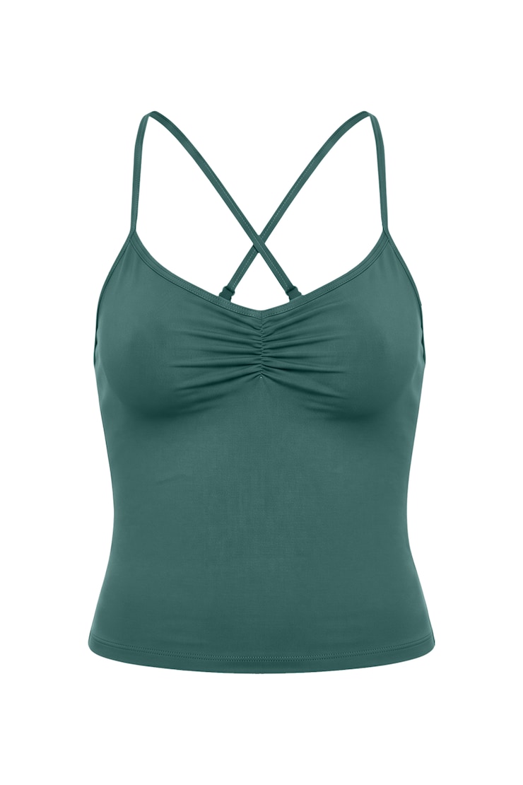 Active Ruched Cami Top, Teal Temptation, large