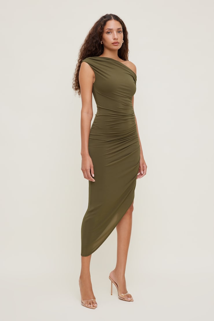 Veronica Asymmetric Midi Dress