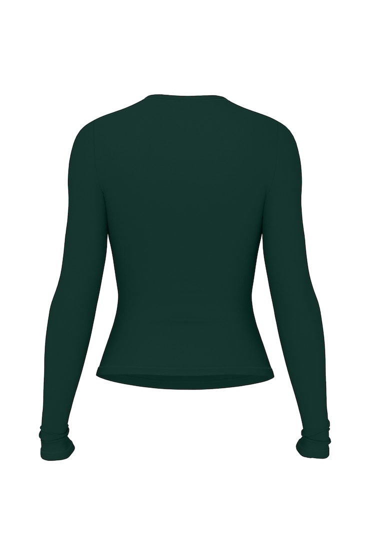 Baretouch Crewneck Long Sleeve Top, Green Envy, large