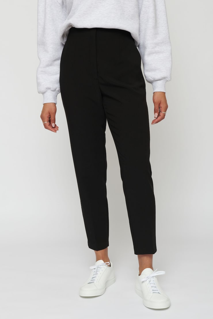 Pantalon Kendall à jambe droite et taille haute Noir encre large