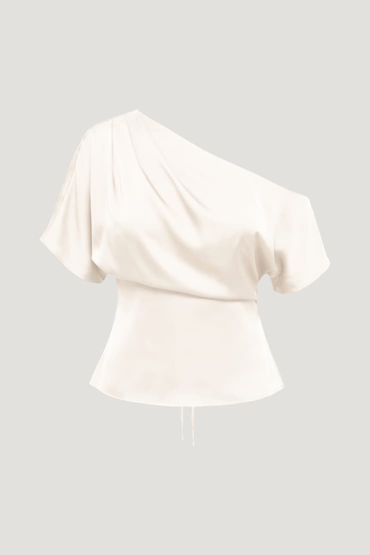 Alexa Satin Blouse Sea Salt Cream large