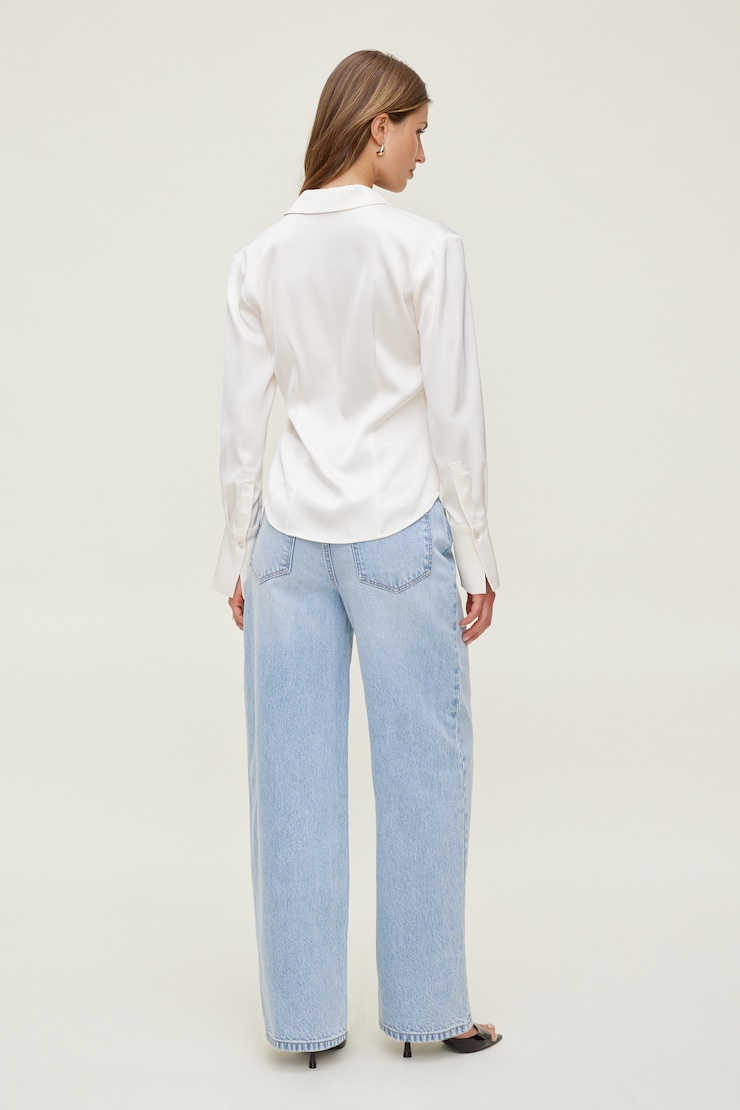 Rowan Mid Rise Baggy Wide Leg Jeans Medium Light Indigo / Amherst Blue large