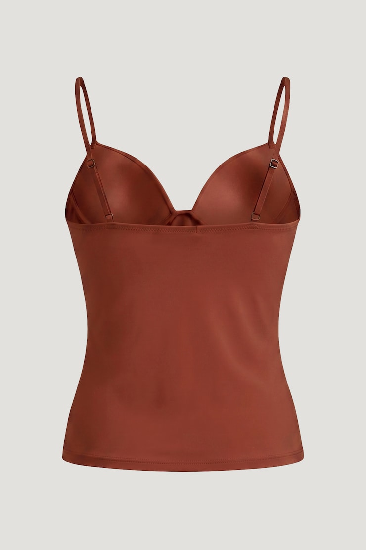 Mindi Padded Bustier Top Dark Paprika Burgundy large