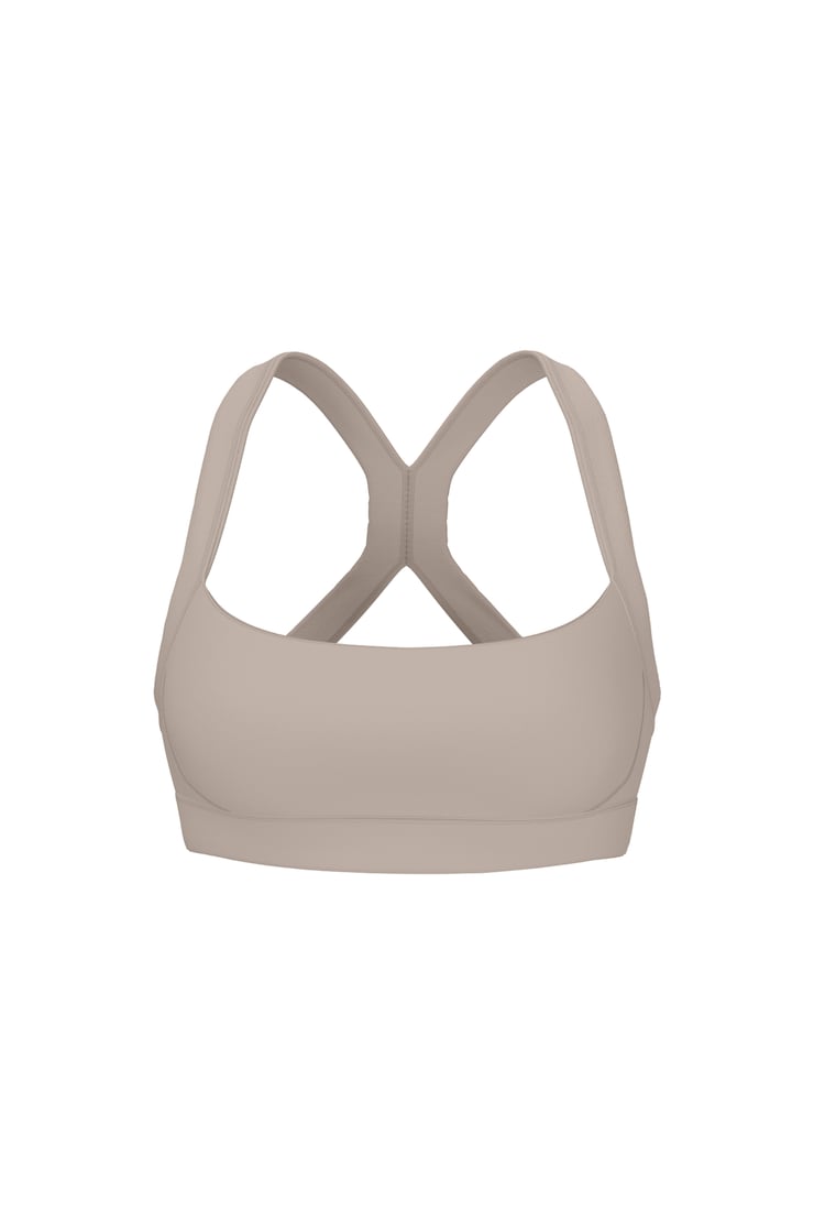 Active Portrait Neck Bra, Satellite Beige, large