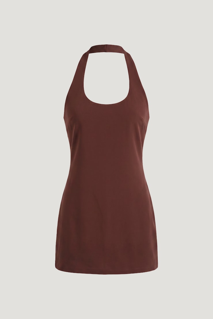 Gia Ponte Mini Dress Rum Raisin Burgundy large