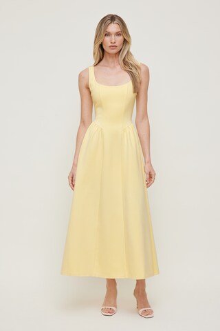 fitted lace wedding dress A-Line Satin Fit and Flare Yellow Homecoming Dress with Pockets US14 / Black main image 0
