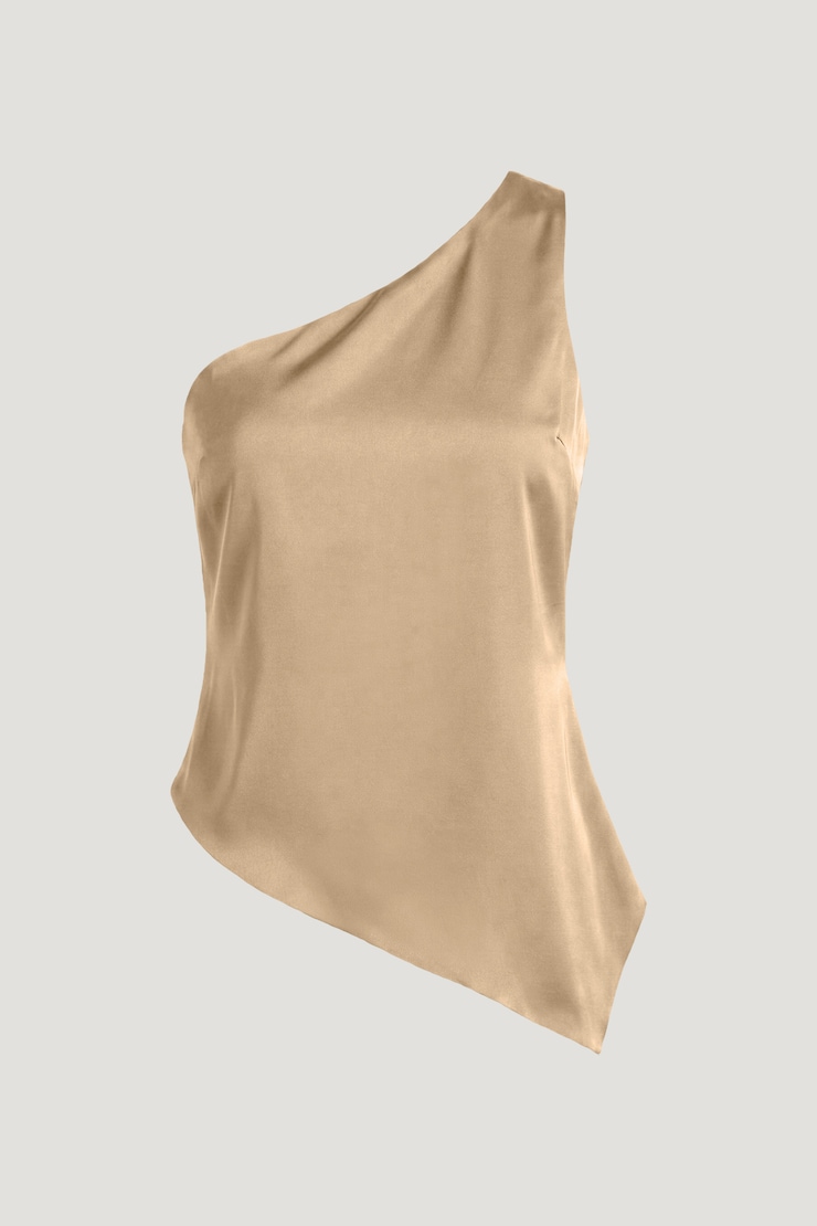 Haut en satin à épaule dégagée