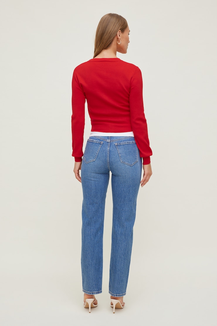 Rebecca Crewneck Cardigan High Risk Red large