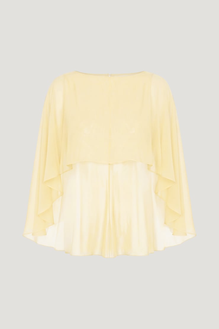 Sheer Short Cape Pale Yellow large