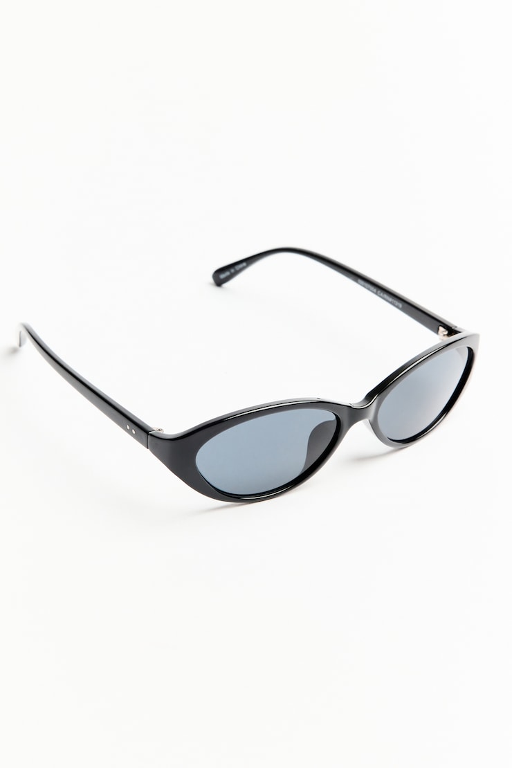 Oval Slim Sunnies, Jet Black, large