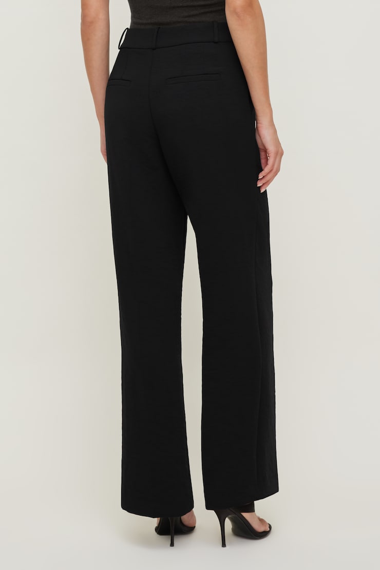 Pantalon fluide à jambe droite Camelia Noir encre large