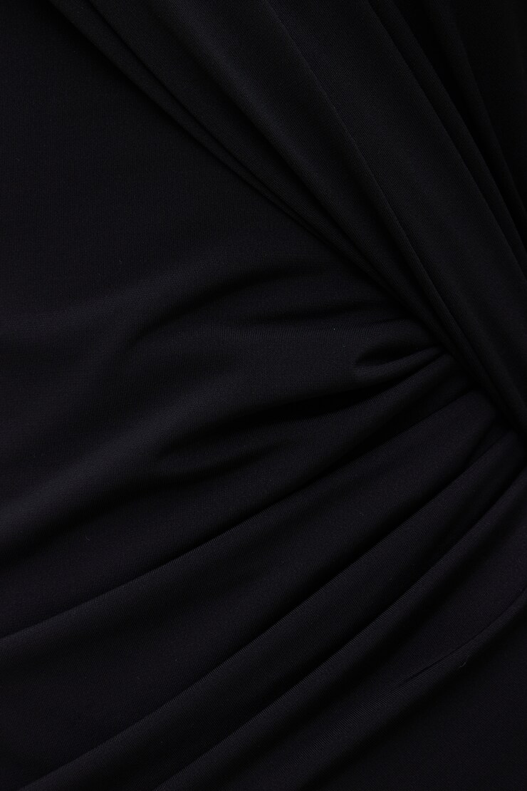 Sculpt Front Drape Mini Dress Jet Black large