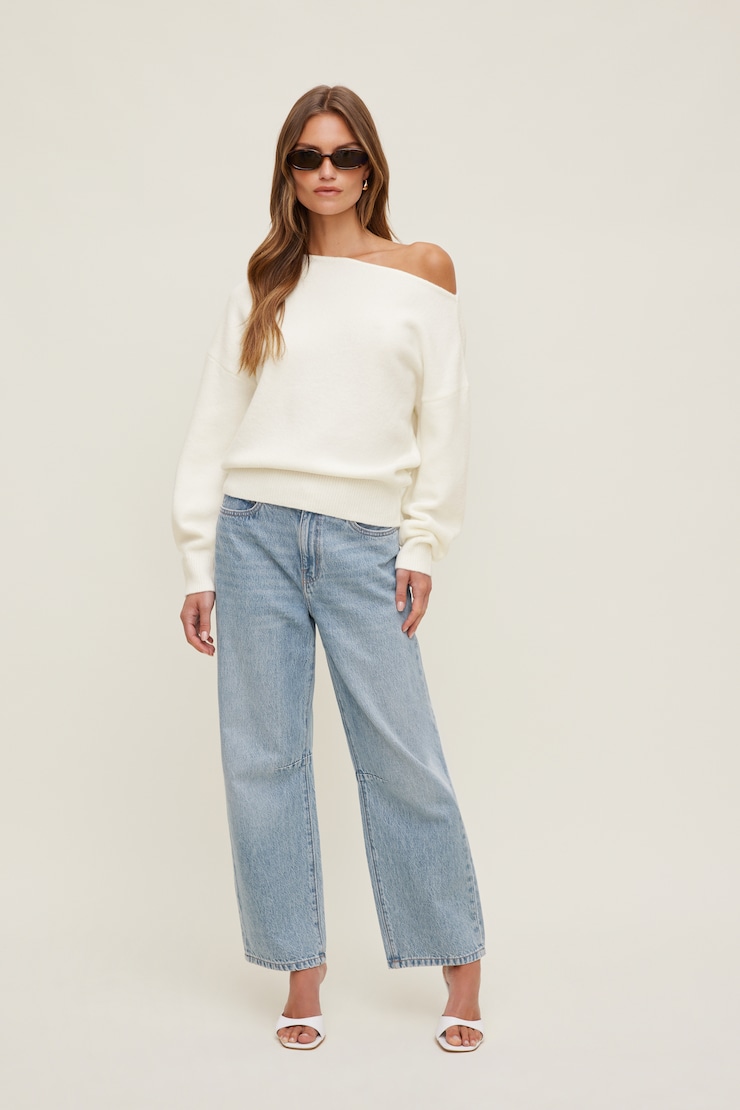 Lola Off Shoulder Sweater Snow White large