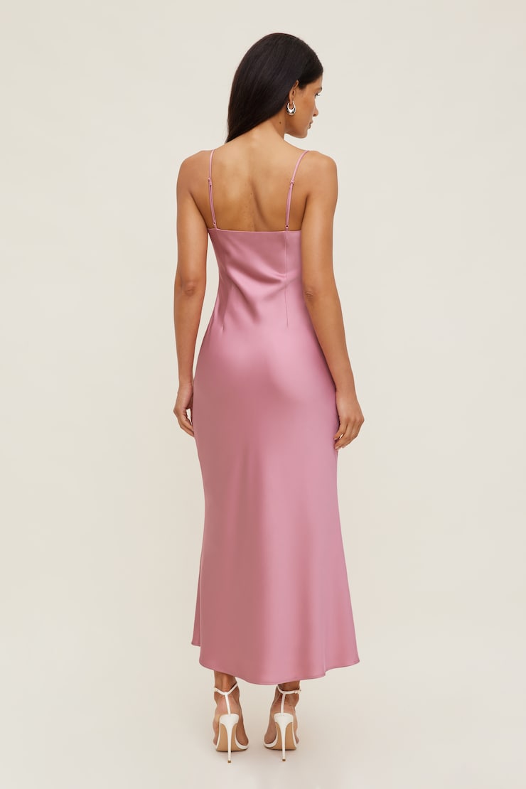 Aubrey Satin Maxi Dress Cashmere Rose Pink large