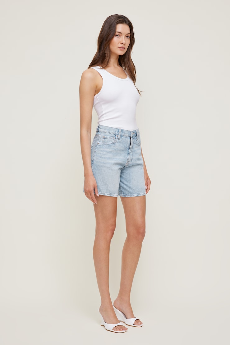 Harper High Rise Jean Shorts Medium Light Indigo / Marine large