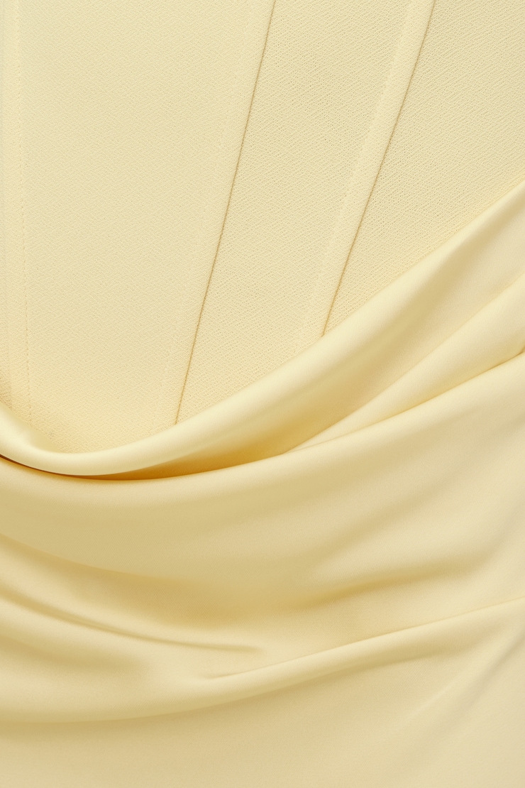 Blaire Corset Maxi Dress Pale Yellow large