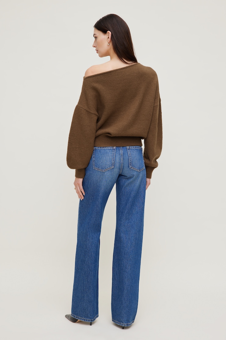 Lola Off Shoulder Sweater Cocoa Brown large
