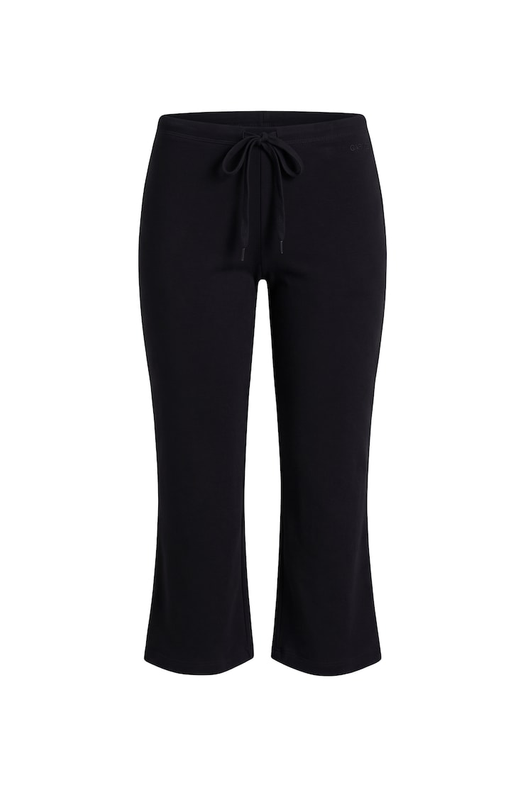 Pantalon évasé court StretchTerryᵐᶜ, Noir encre, large
