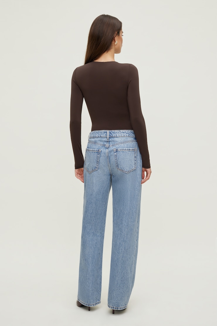 Sculpt Crewneck Bodysuit Java Brown large