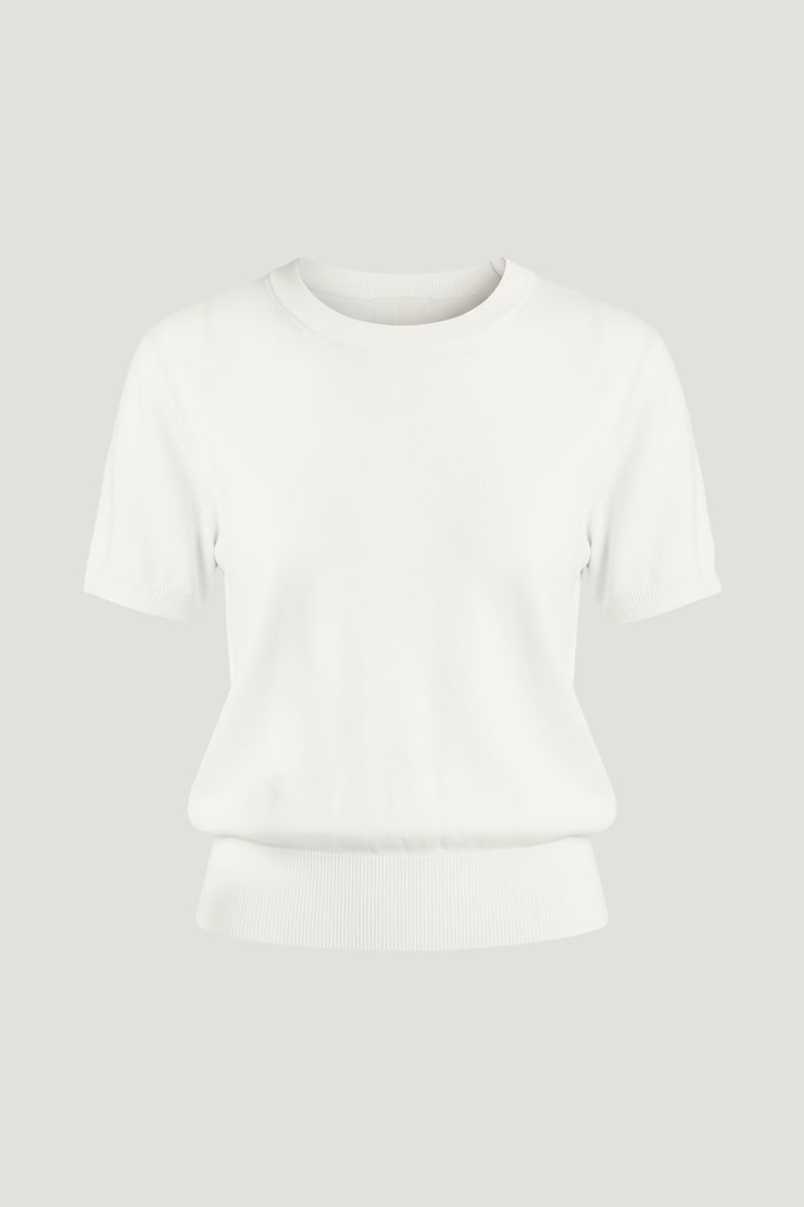 Clara Short Sleeve Sweater Snow White large