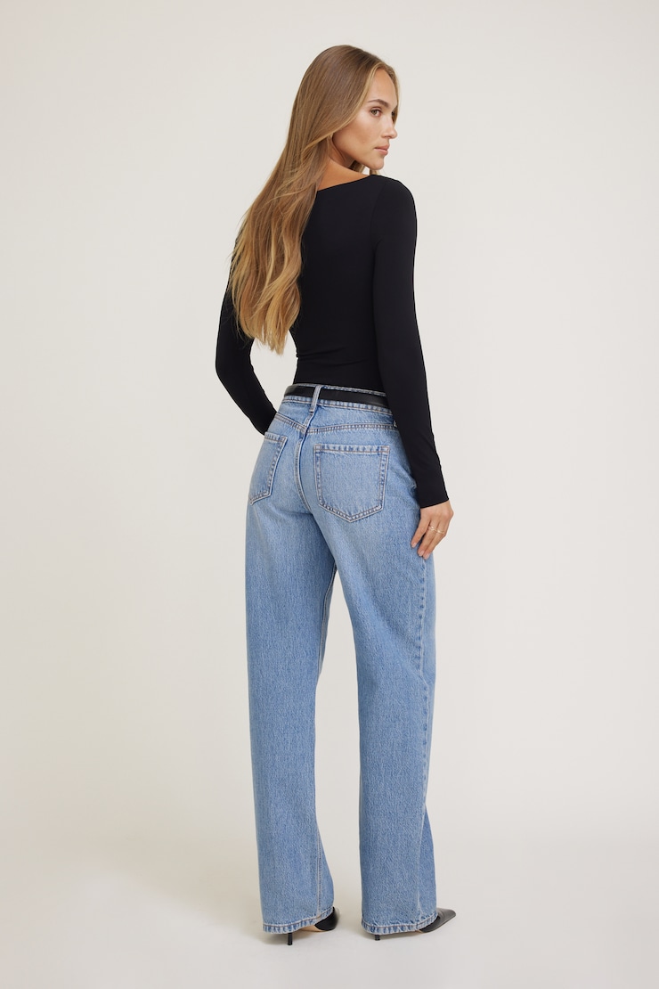 Nola Sculpt Long Sleeve Top Jet Black large