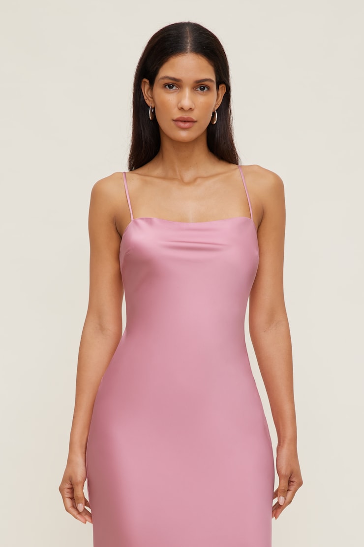 Aubrey Satin Maxi Dress Cashmere Rose Pink large