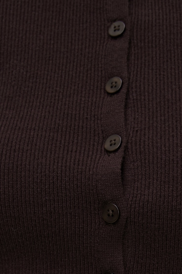 Sara Ribbed Cinch Hem Cardigan Cherry Lacquer Burgundy large