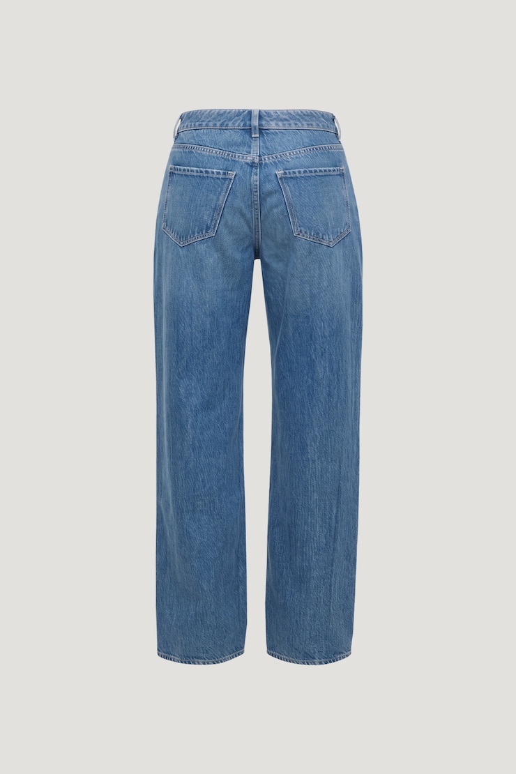 Mika Mid Rise Relaxed Straight Leg Jeans Medium Dark Indigo / Goshen large