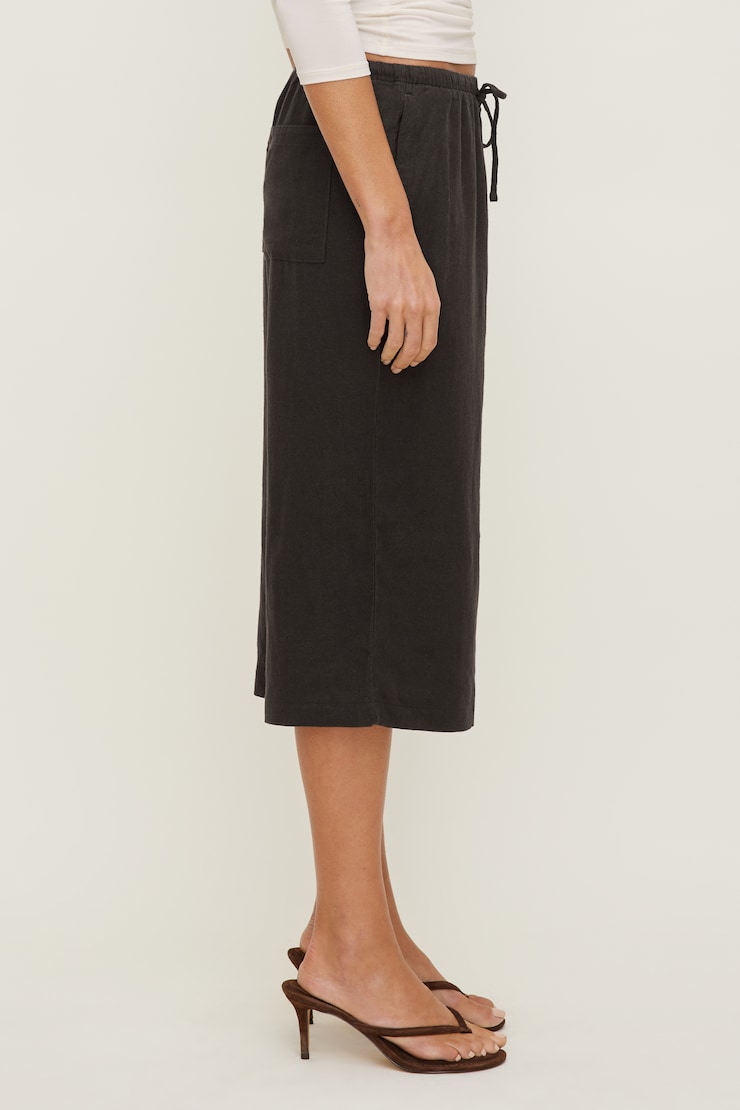 Leo Linen Capri Pants Chocolate Torte Brown large