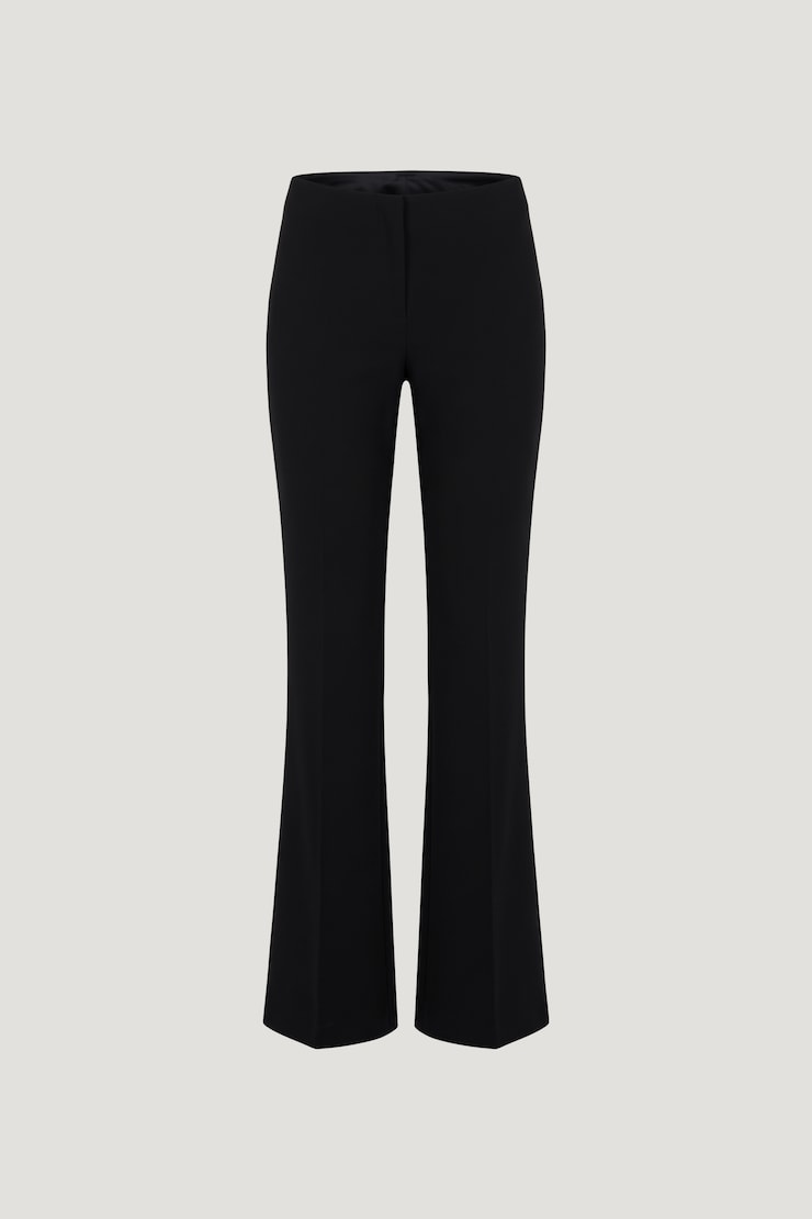 Pantalon Frankie à taille basse et jambe semi-évasée Noir encre large