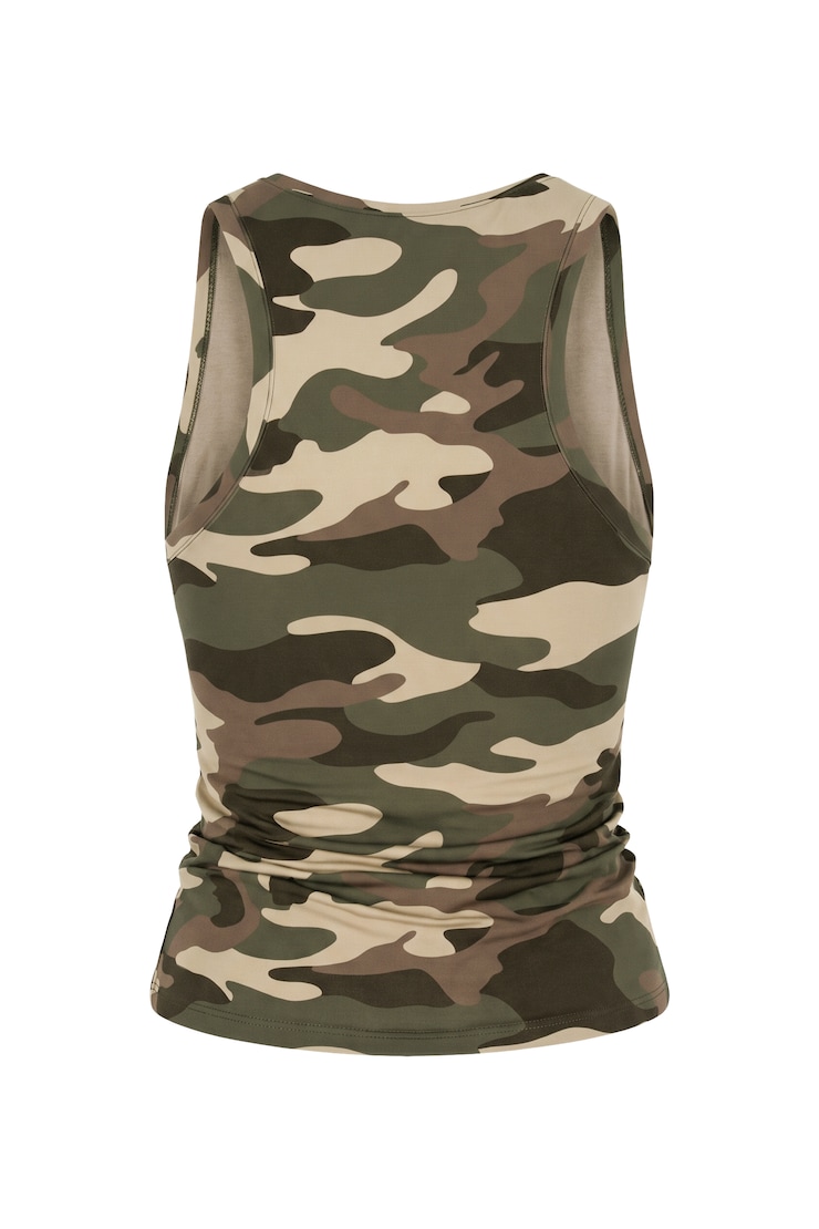 Sleek Scoop Tank Top, Camo Crush, large