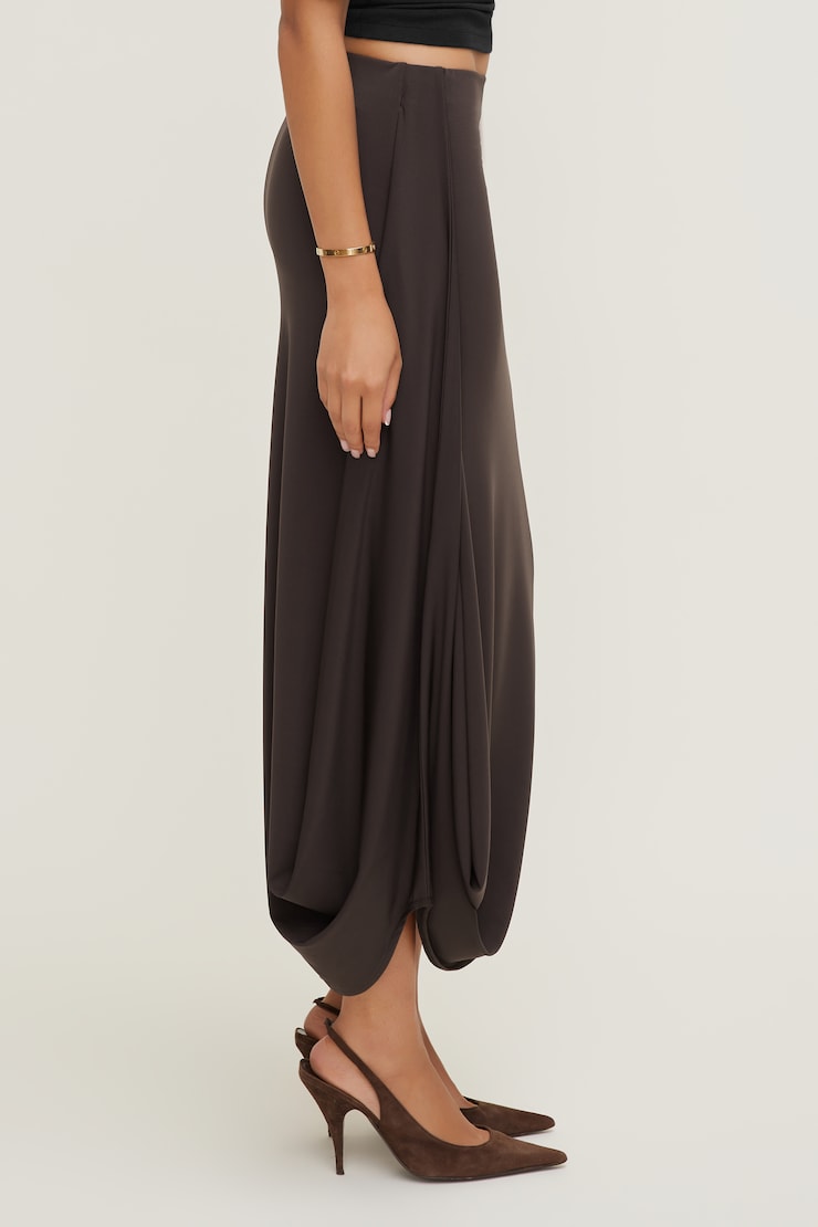 Sculpt Twisted Midi Skirt Java Brown large