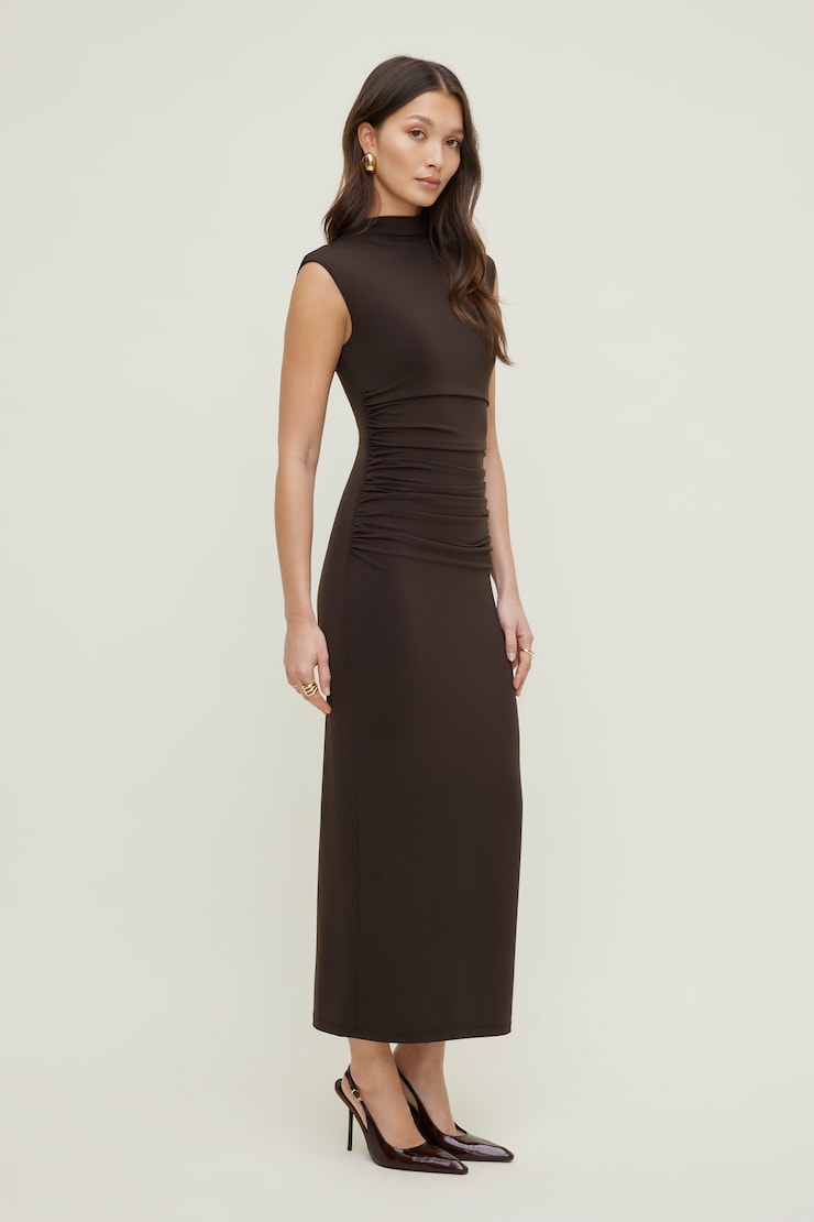 Bria Sculpt Maxi Dress Java Brown large