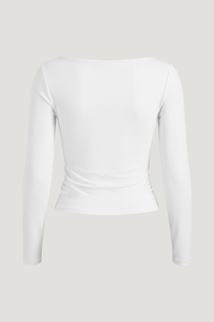 Nola Sculpt Long Sleeve Top Bright White large