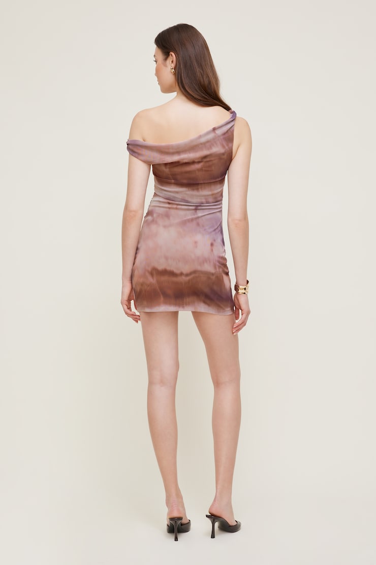 Jayde Mesh Mini Dress Dreamy Blur Orange large