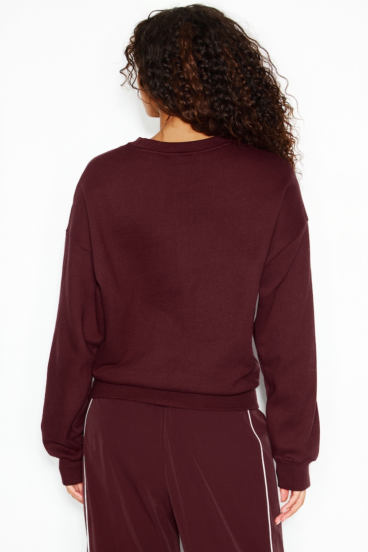 UltraFleece Crewneck Sweatshirt, Burgundy Bite with Garage Logo Art, large