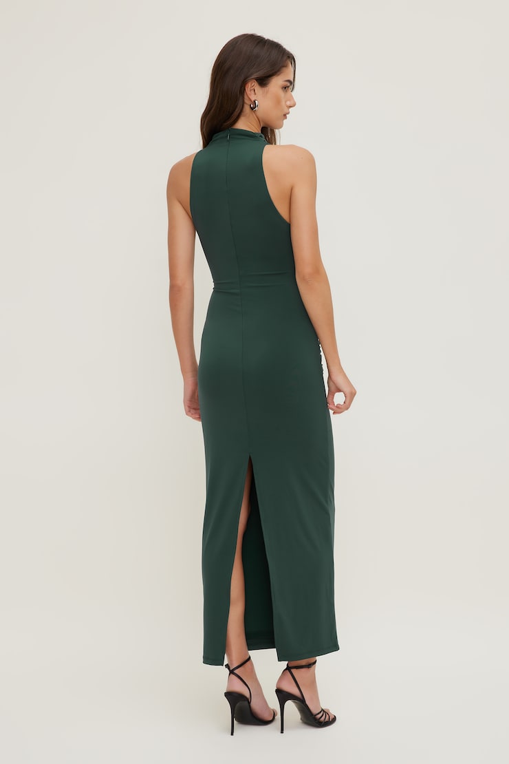 Willow Sculpt Maxi Dress DARKEST SPRUCE large