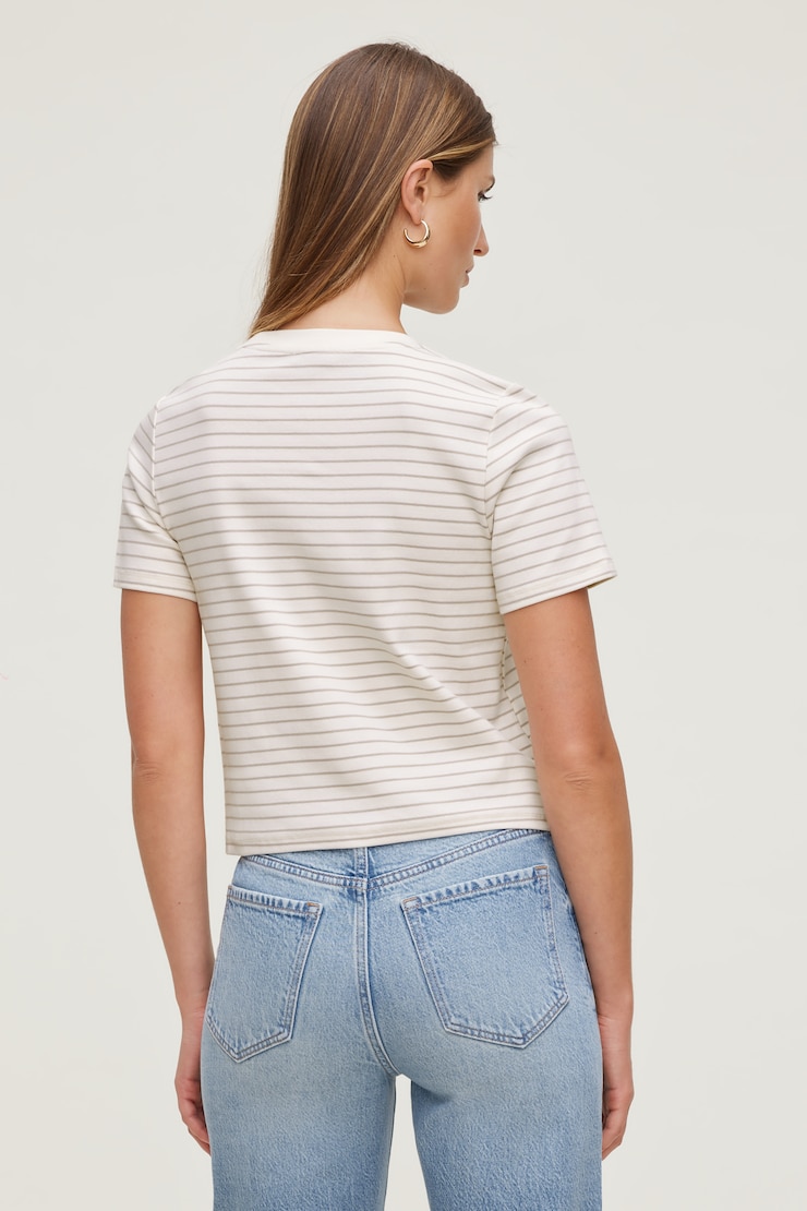 Everyday Heavy Cotton T Shirt Sea Salt Off White / Simply Taupe large