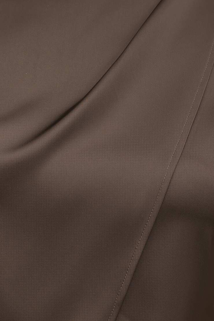 Ella Layered Satin Blouse Light Mocha Brown large