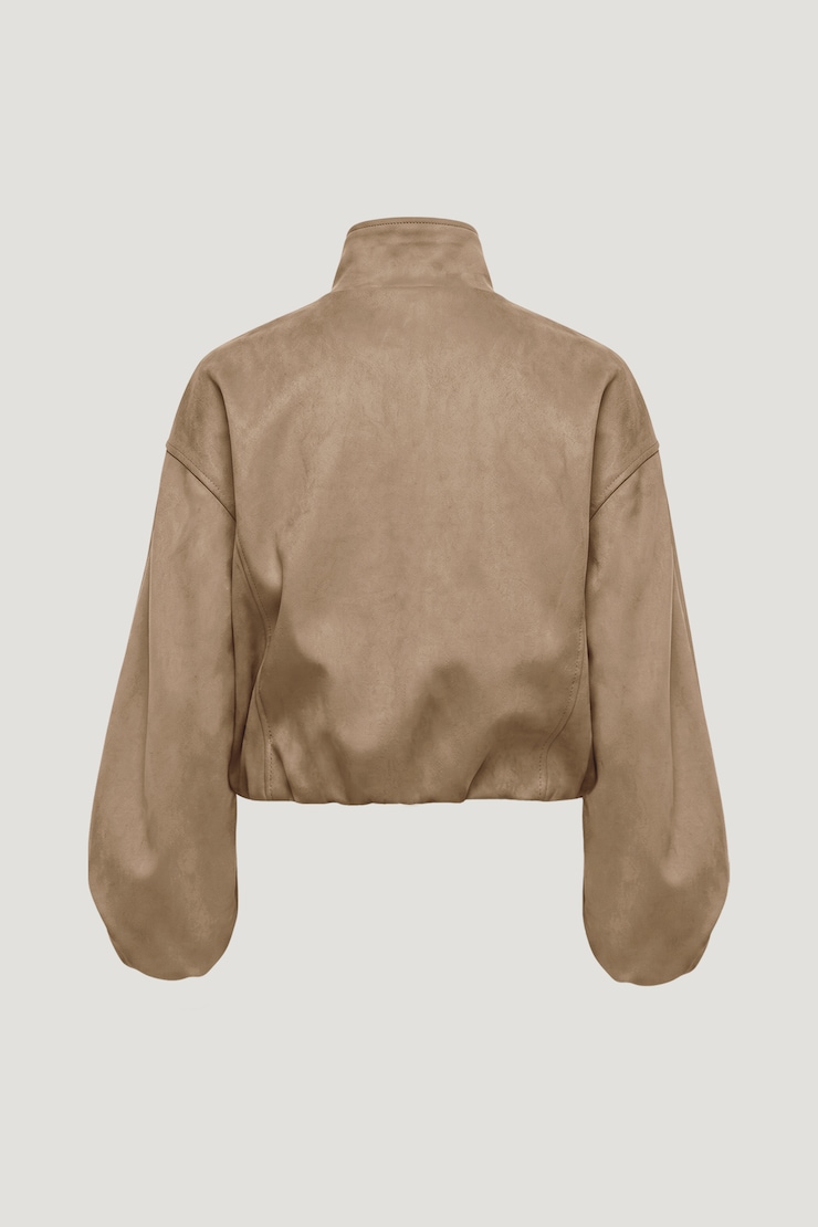 Brynn Faux Suede Bomber Jacket Savannah Tan large