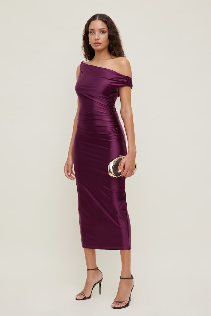 Jayde Stretch Satin Midi Dress