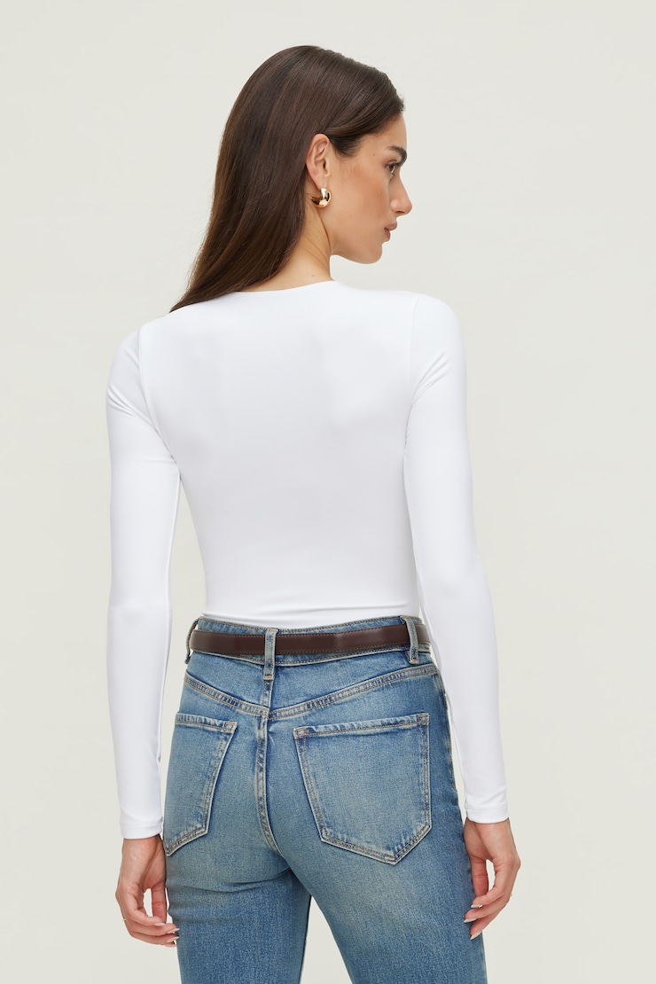 Sculpt Crewneck Bodysuit Bright White large