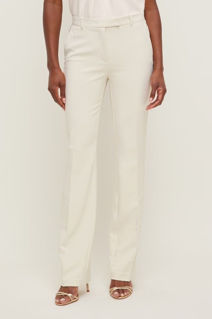 High Rise Slim Straight Leg Pants Polished Pearl Beige large