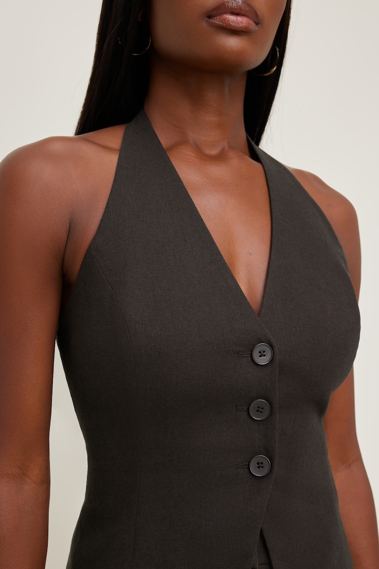 Linen Halter Vest