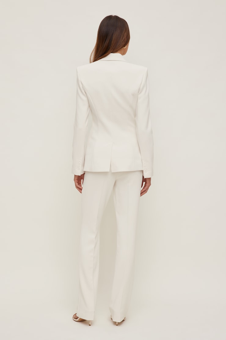 Lara Cinched Crepe Blazer Calming Off White large