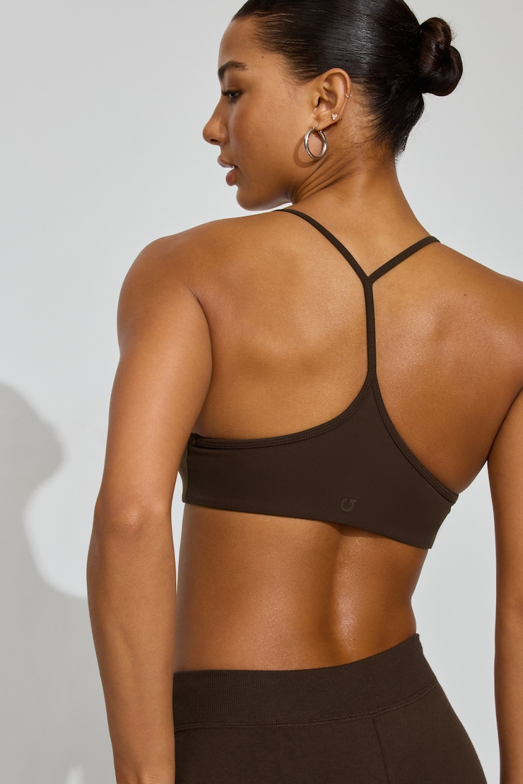 Active Y-Back Bra, Armadillo Brown, large