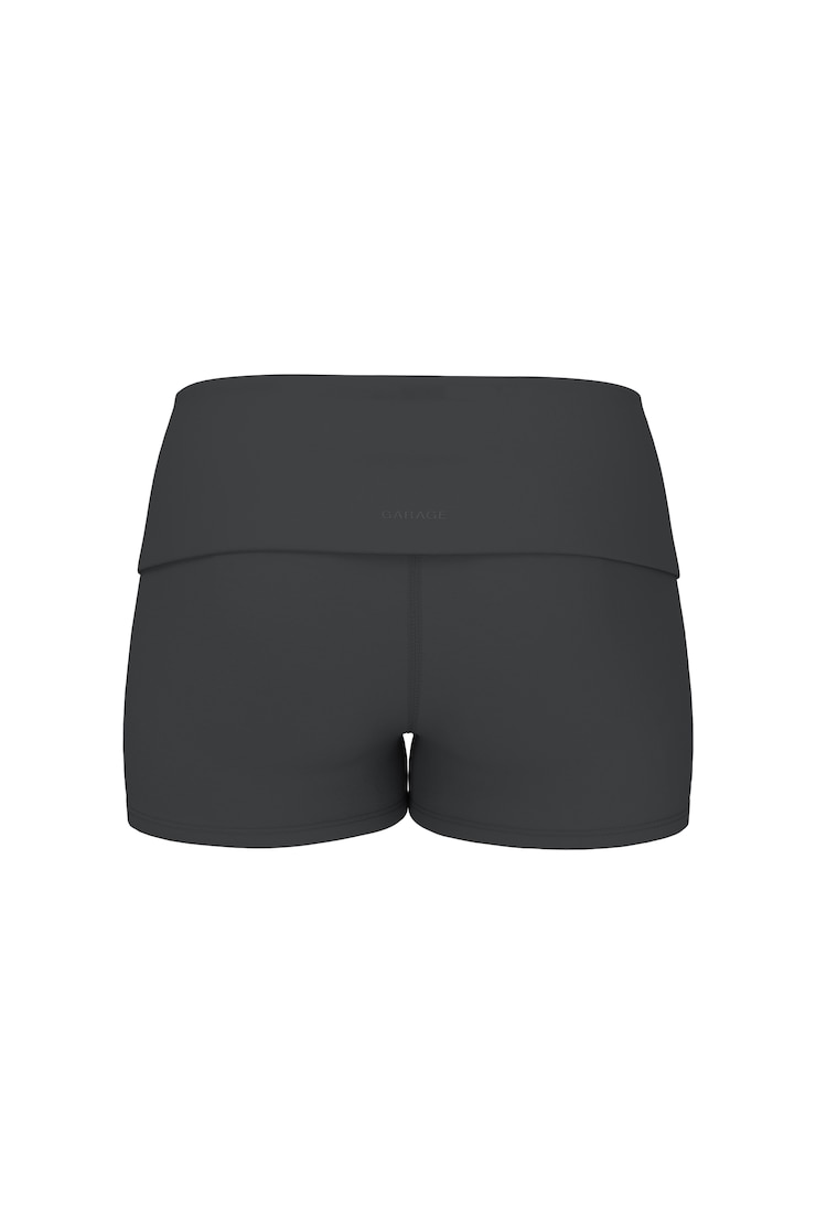 Active Foldover Booty Shorts, Forged Iron Grey, large