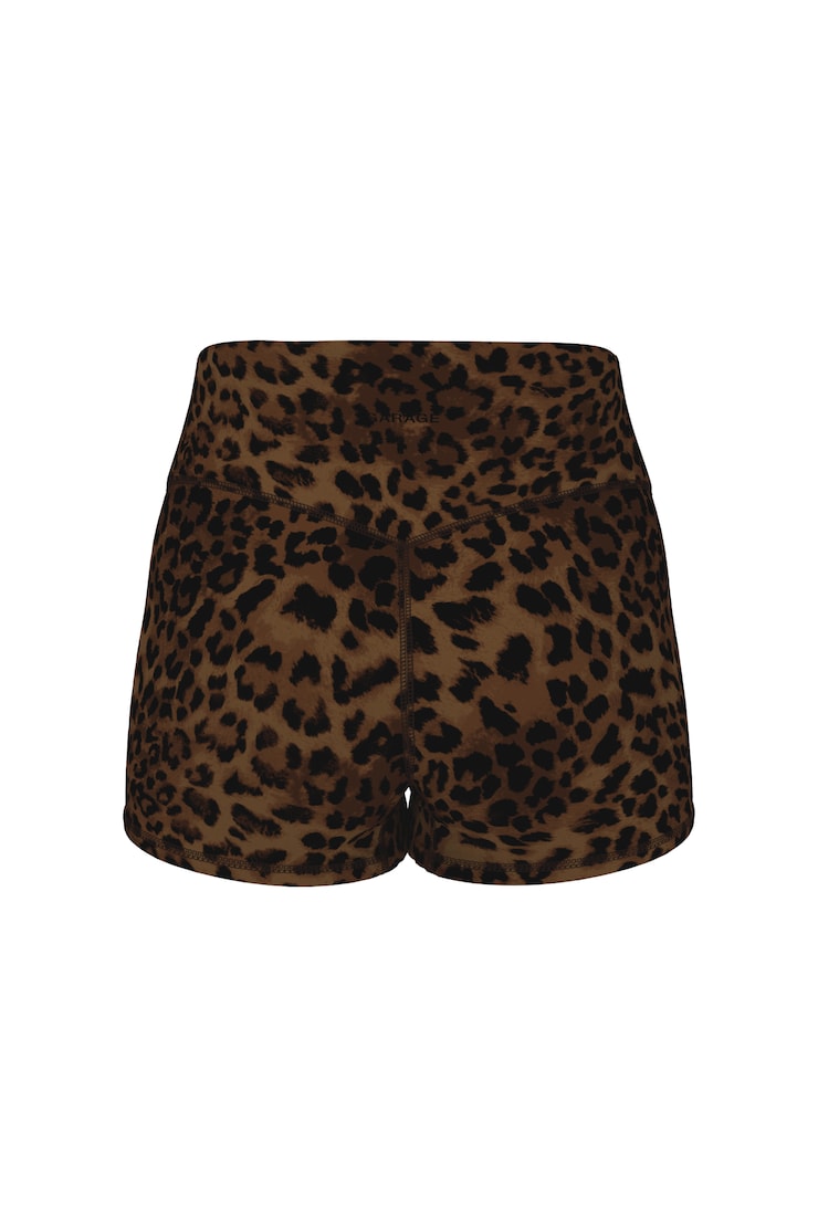 Active Booty Shorts, Untamed Leopard, large