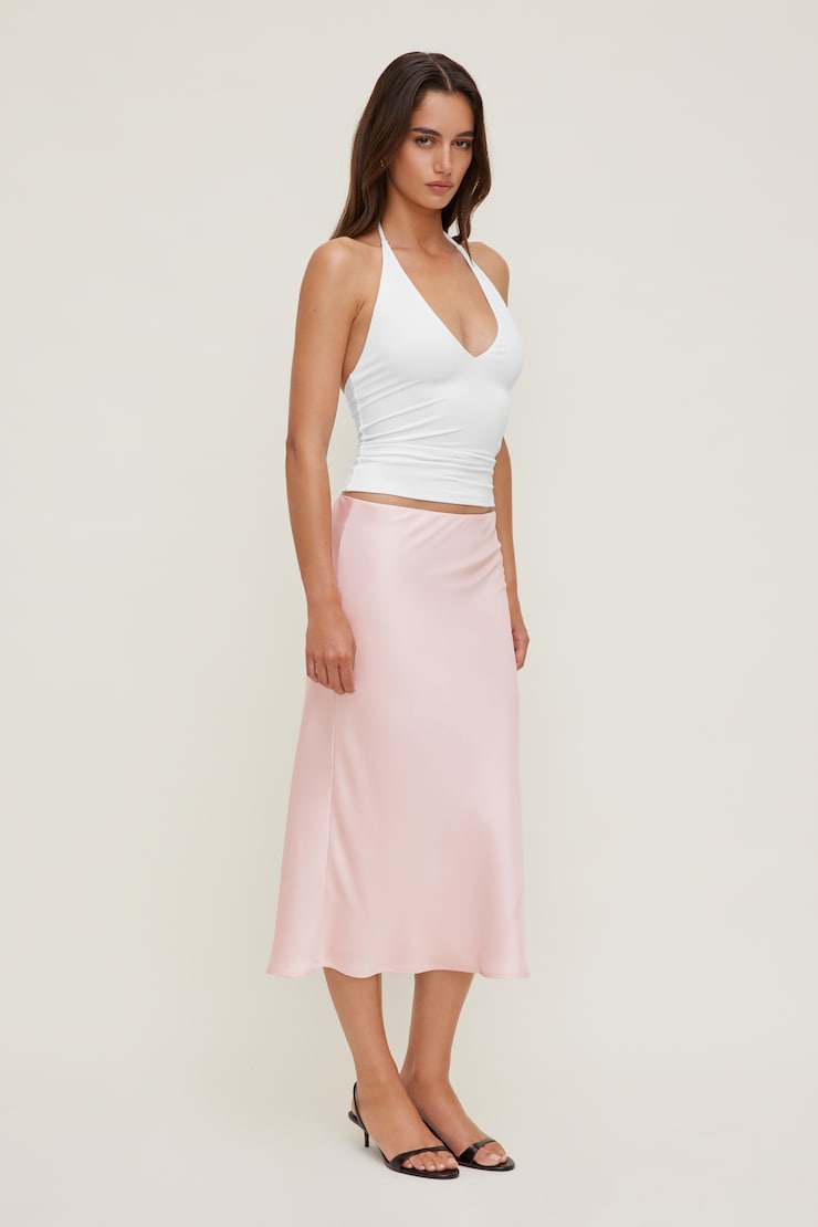 Sculpt Plunge Halter Top Bright White large